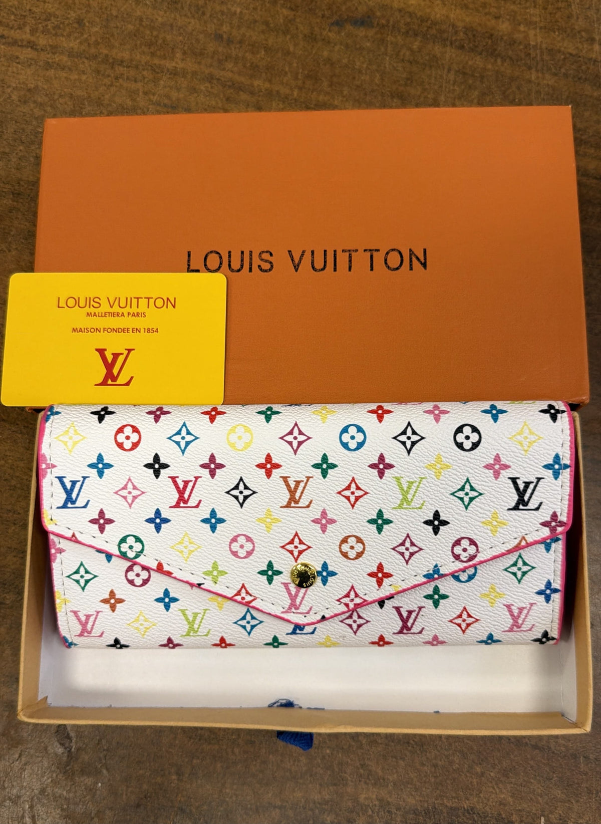 Louis Vuitton Monogram Multicolore Envelope Wallet — White